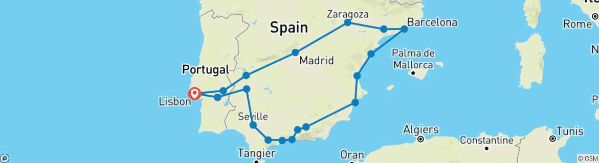 Imagen de un mapa que muestra la ruta del circuito
