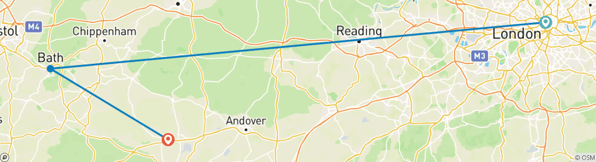 Foto van een kaart met de route van de rondreis