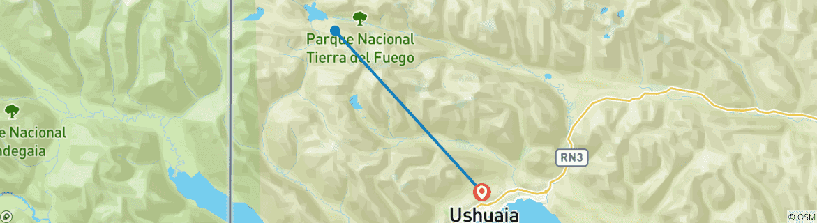 Map of 3 Days Unique Adventure @ The End of the world, Ushuaia