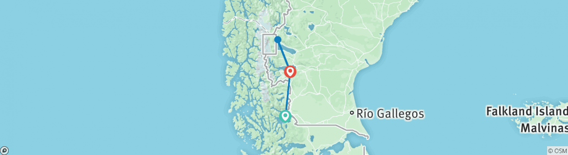 Map of Patagonia Trail (9 Days)