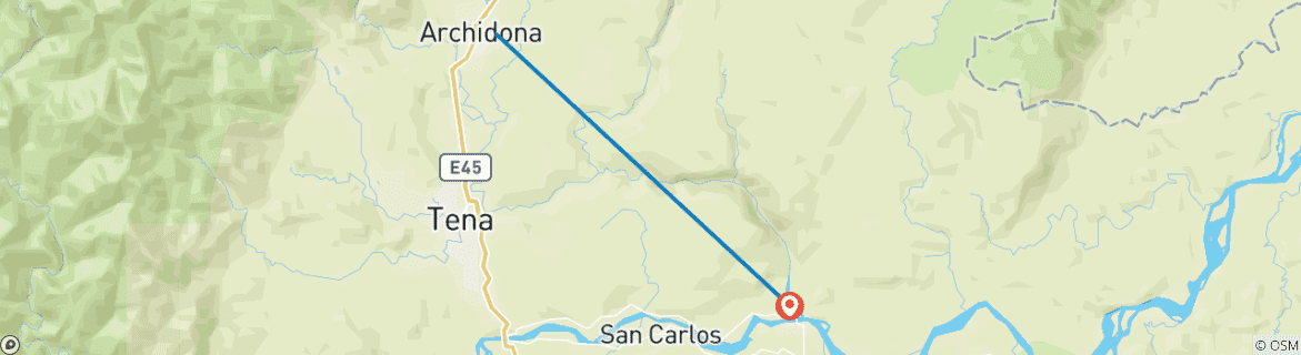 Image d'une carte montrant l'itinéraire du circuit