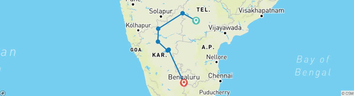 Map of Karnataka Heritage Tour