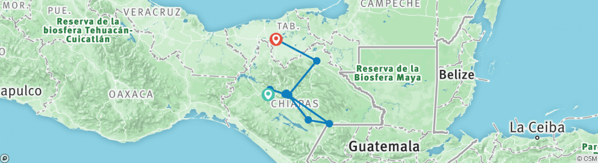 Map of Chiapas Experience