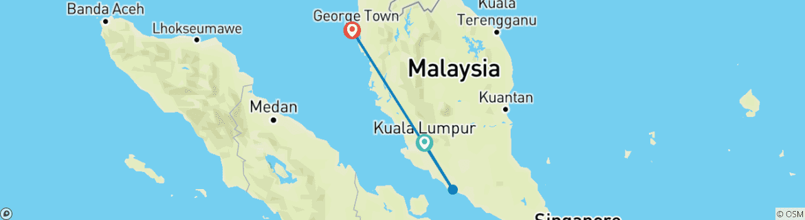 Map of Tailor-Made Best Malaysia Tour, Daily Departure & Private Trip