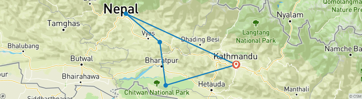 Map of Crown Of Himalaya - Nepal