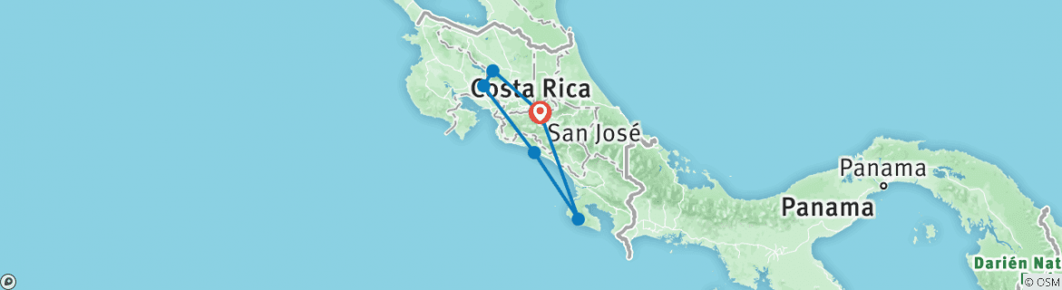 Map of Costa Rica Wildlife Exploration