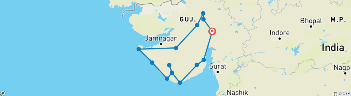 Map of Discover Gujarat: Temples, History, and Wildlife Expedition