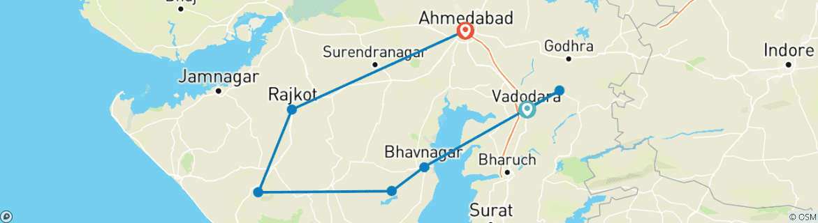 Map of Glimpse Of Gujarat Escapade