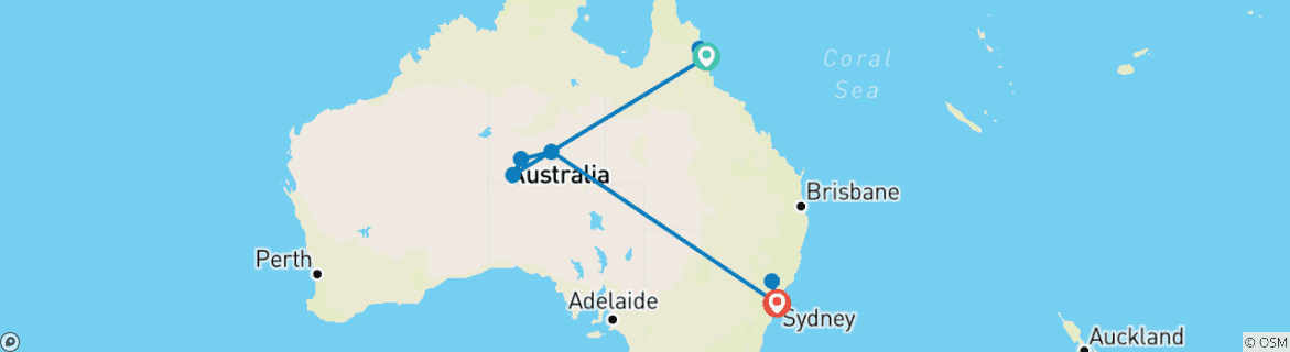 Karte von Inspirierendes Australien (Kleingruppen, 13 Tage)