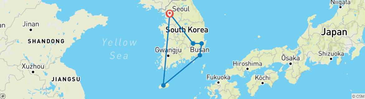 Map of SOUTH KOREA TOUR: DISCOVER THE PAST AND PRESENT