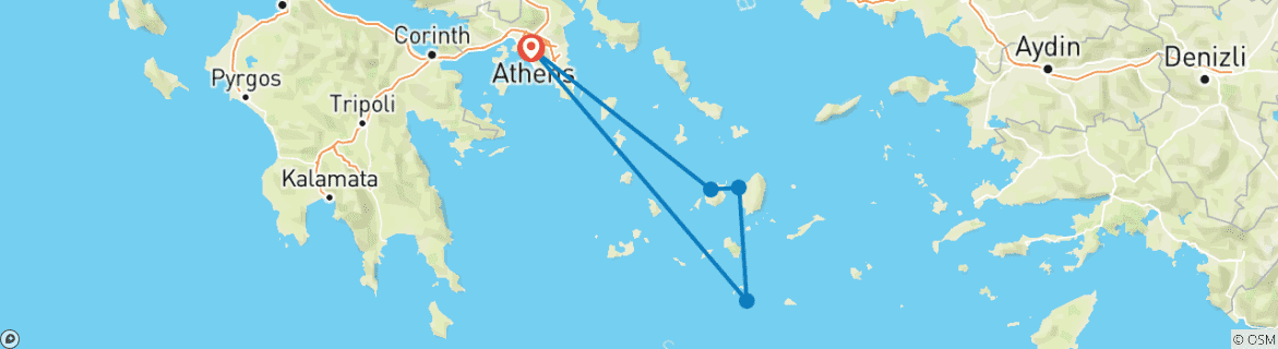 Karte mit der Reiseroute