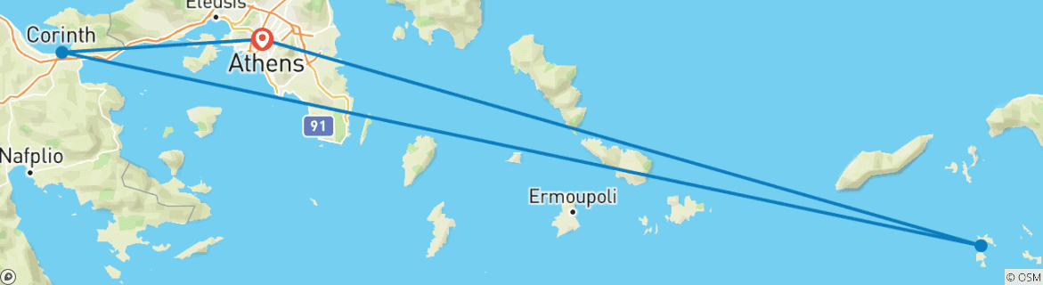 Map of 3 Day Private Tour: In the Footsteps of St. Paul, Corinth, Patmos, and the Grotto of the Apocalypse