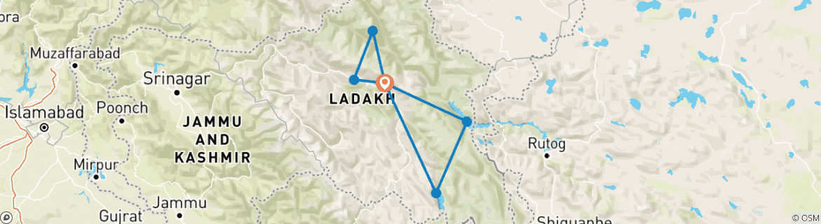 Karte von Entdecken Sie Leh & Ladakh