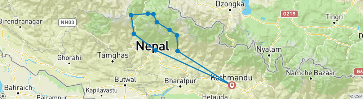 Imagen de un mapa que muestra la ruta del circuito
