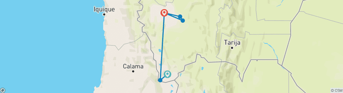 Map of Bolivia: Hito - 4 days