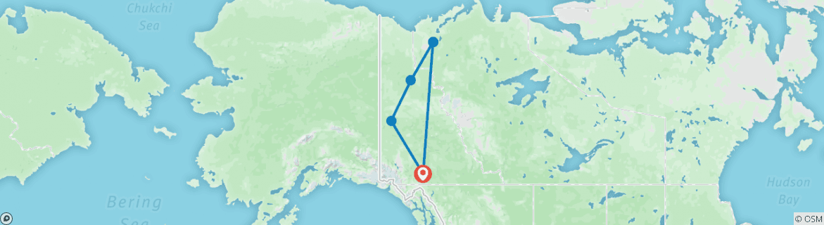 Map of Arctic Road Trip – Ice Road to Tuktoyaktuk