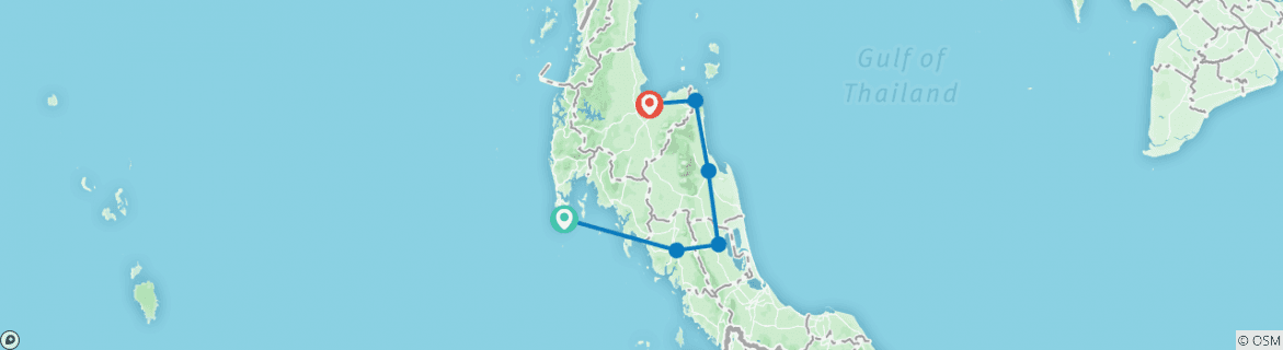 Map of Andaman to Gulf, Private Tour