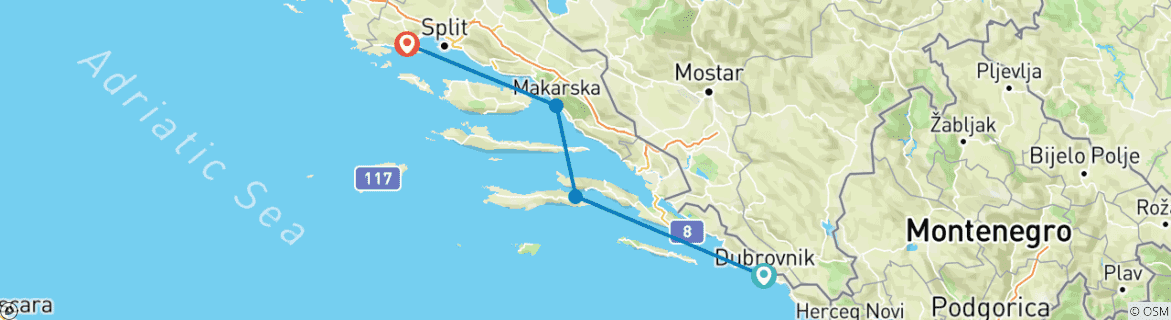 Imagen de un mapa que muestra la ruta del circuito
