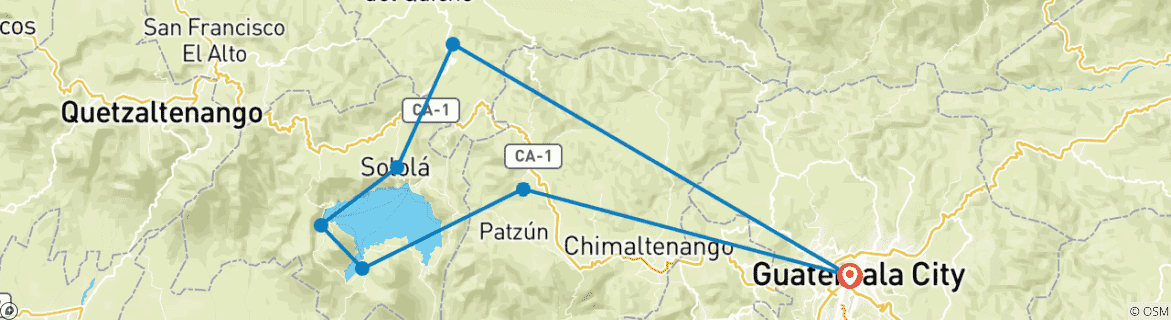 Map of Guatemala Express - 5 days