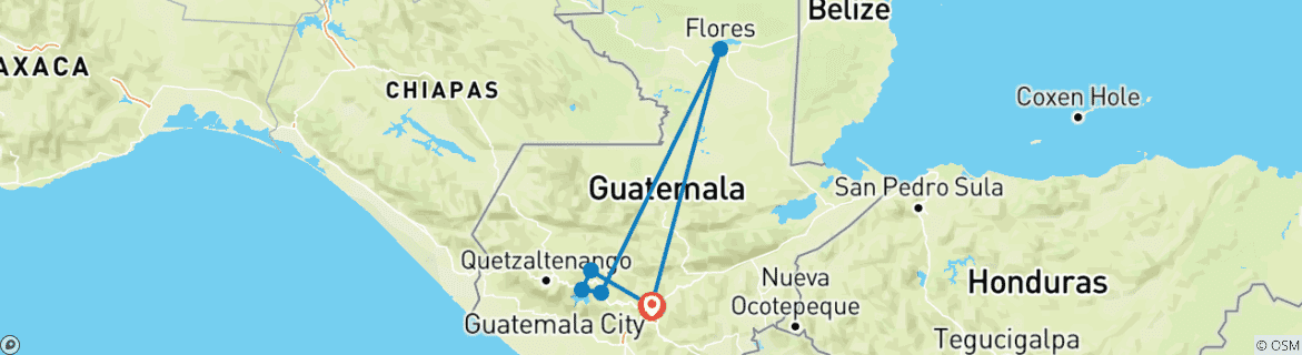 Map of Basic Guatemala - 8 days