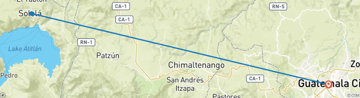 Map of Guatemala: Guatemala City & Sololá - 8 days