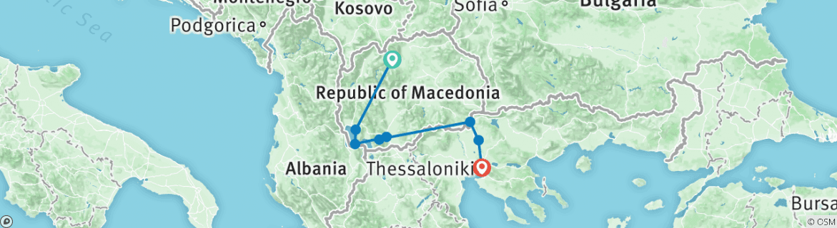 Map of WWI - Macedonian front line tour