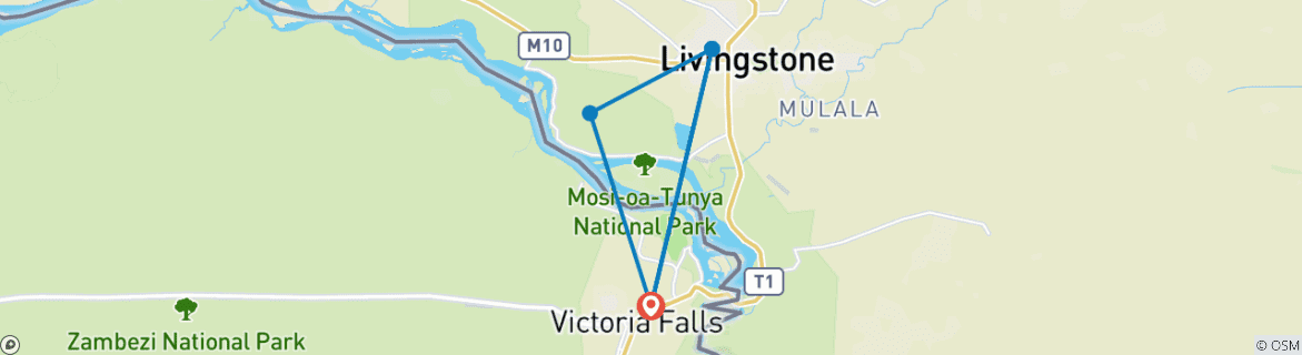 Image d'une carte montrant l'itinéraire du circuit