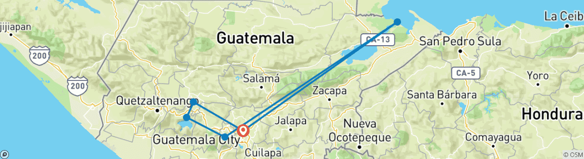 Map of Diving in Guatemala - 8 days