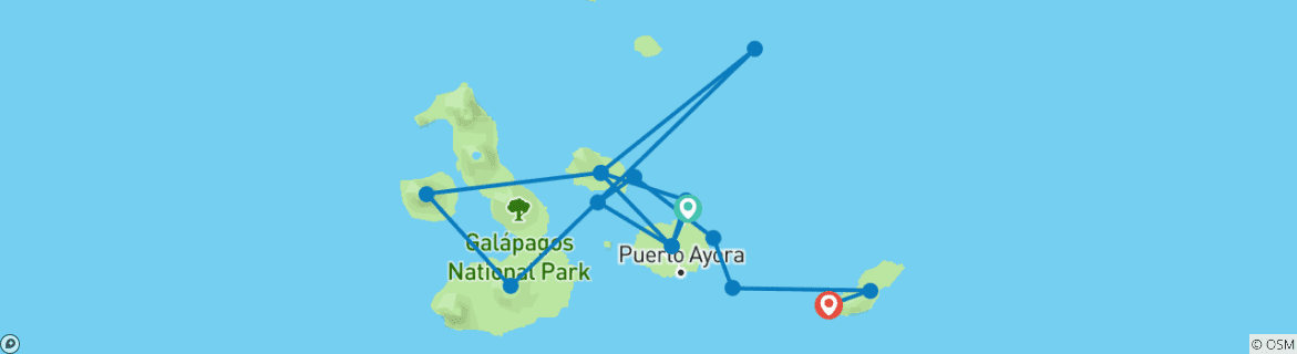 Map of Galapagos Cruise - Discover Central, North, West & East Islands in 12 Days aboard the Monserrat