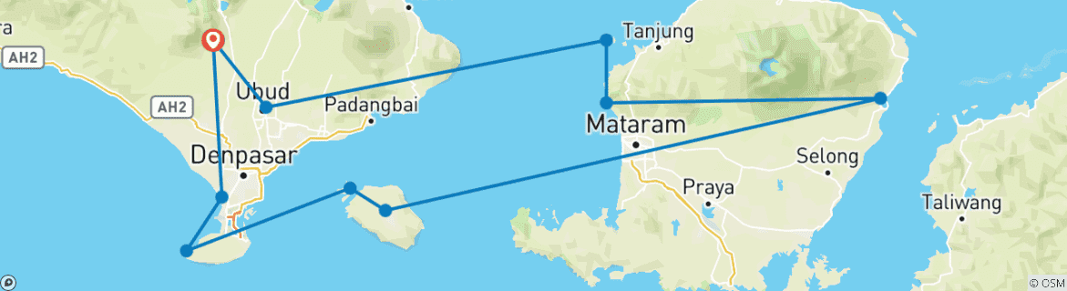 Map of Customized Indonesia Islands Vacation, Daily Start & No Group