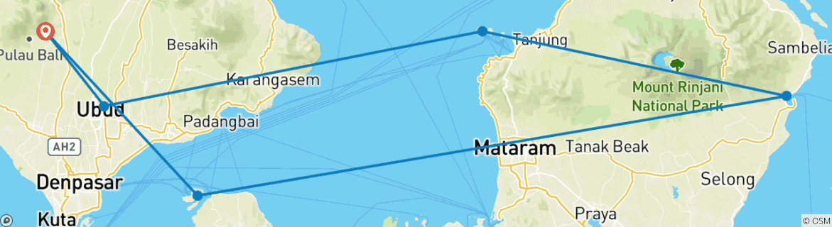 Carte du circuit Vacances personnalisées dans les îles indonésiennes, départ quotidien et sans groupe