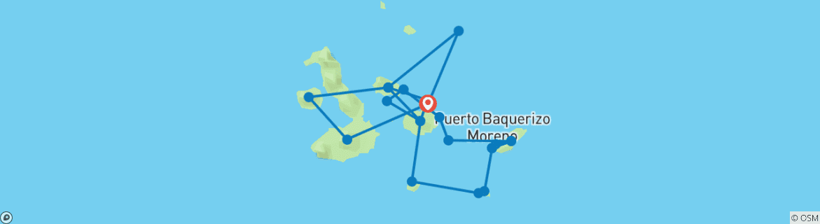 Map of Galapagos Cruise - Discover West, Central, East, South & North Islands in 15 Days aboard the Monserrat