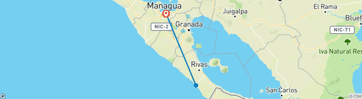 Map of Holidays in San Juan del Sur Beach, Nicaragua - 4 days