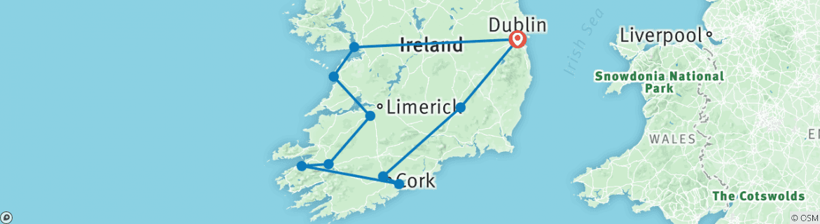 Karte von Irland im Fokus (Kleingruppen, 7 Tage)