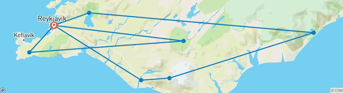 Map of ICELAND – Multi-sport Summer Adventure