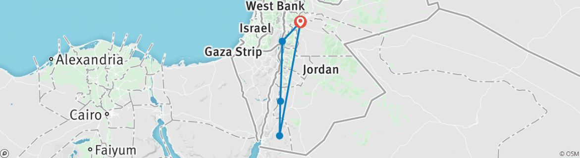 Map of JORDAN – Small Group Travel Petra Dead Sea Wadi Rum