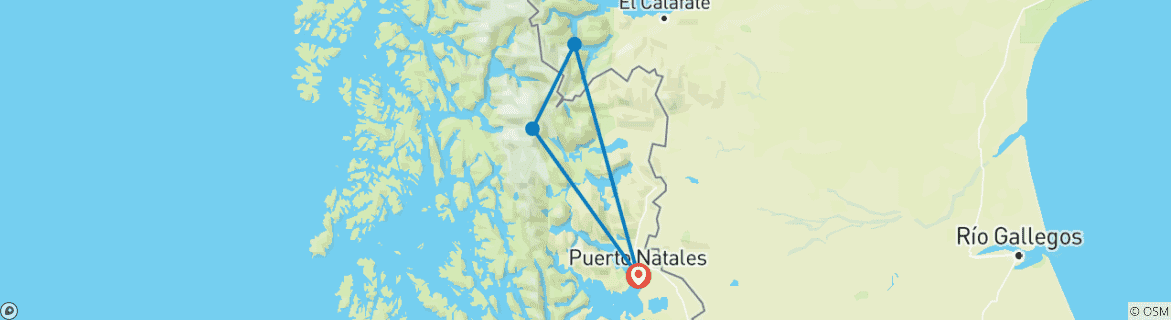 Image d'une carte montrant l'itinéraire du circuit