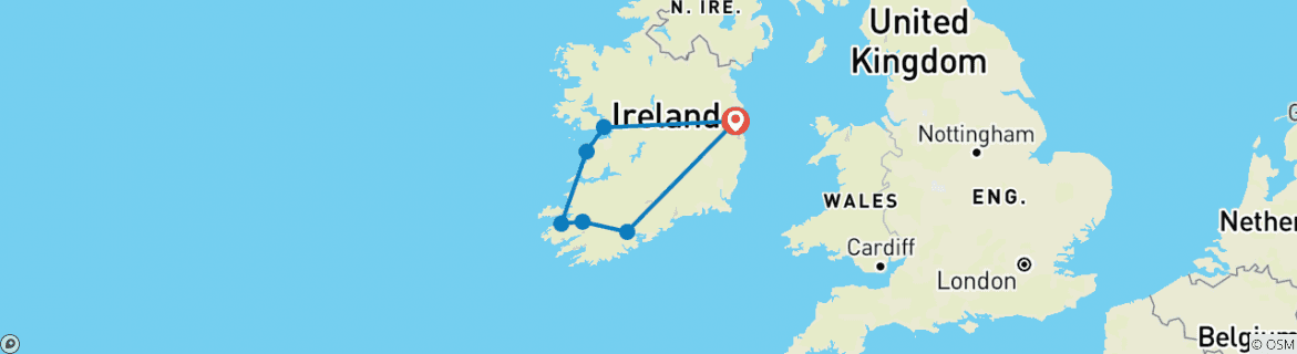 Map of Taste of Ireland Self-Drive - 7 Days/6 Nights