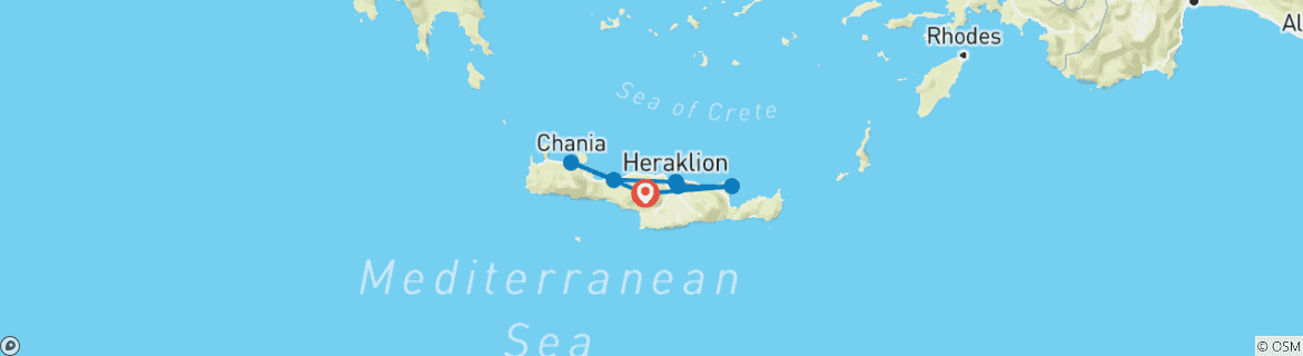 Map of Exploring Crete, Private Tour