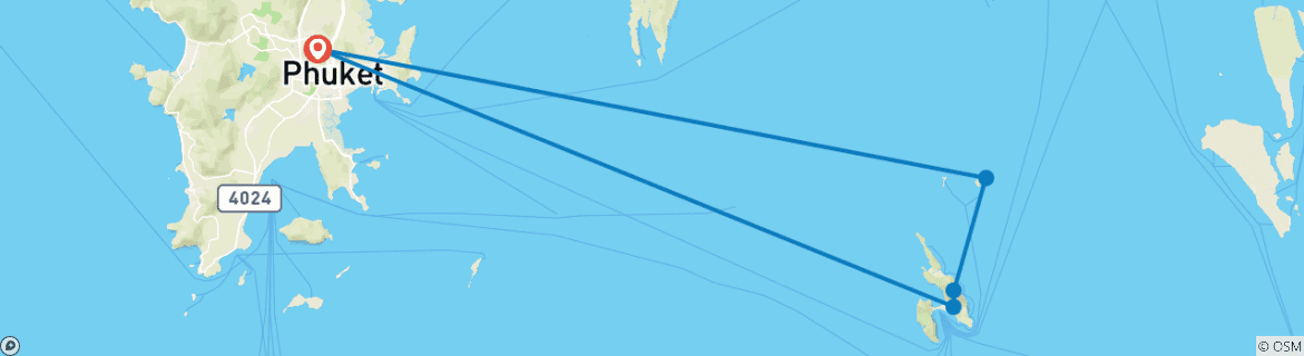 Foto van een kaart met de route van de rondreis