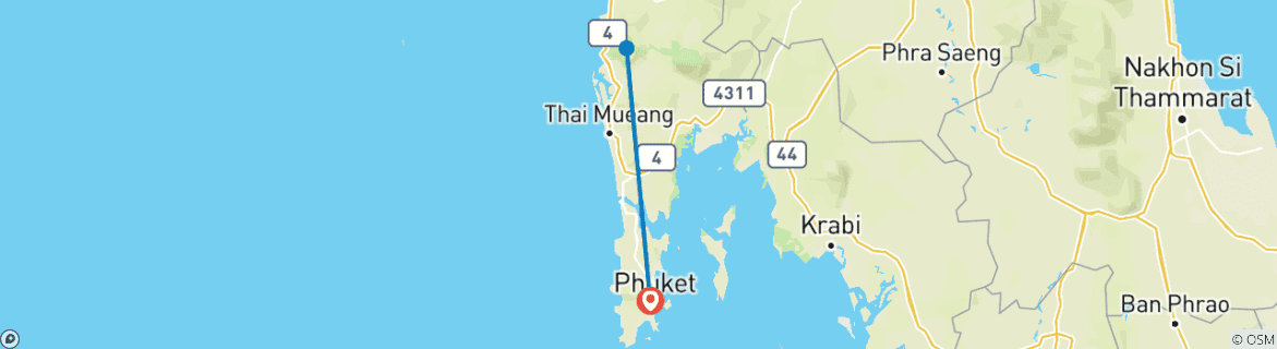 Map of Khao Lak Beach Package