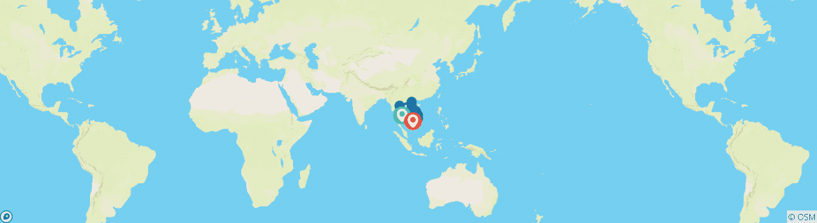 Map of Thailand & Vietnam: Mountains & Coastlines