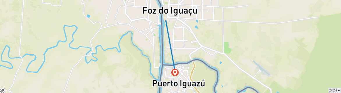 Map of Iguazu Falls Adventure 3D/2N (Foz to Puerto)