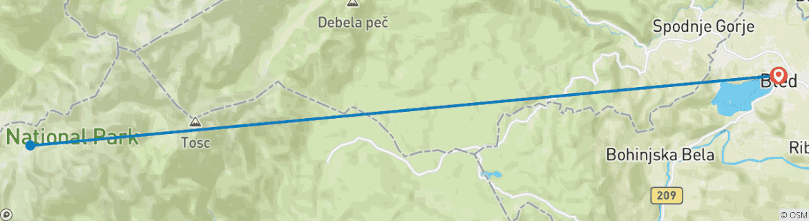 Carte du circuit Escalade du Mont Triglav - Autoguidée