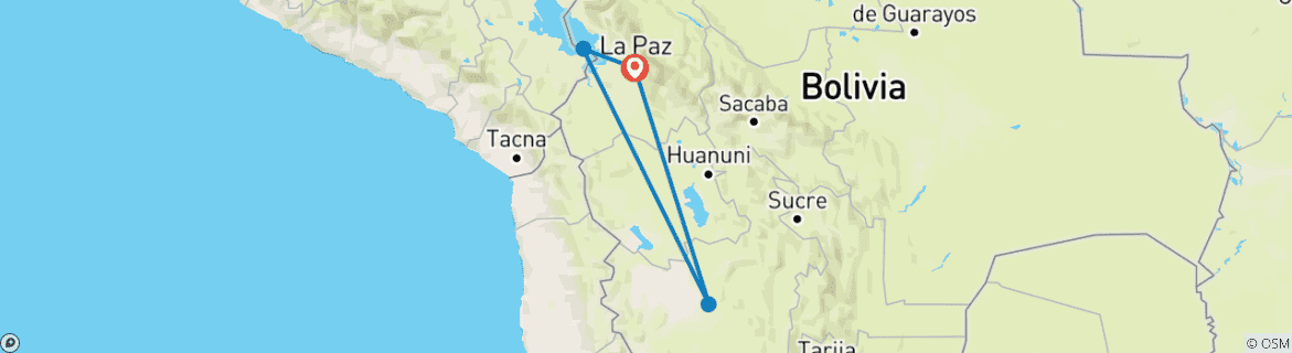 Image d'une carte montrant l'itinéraire du circuit