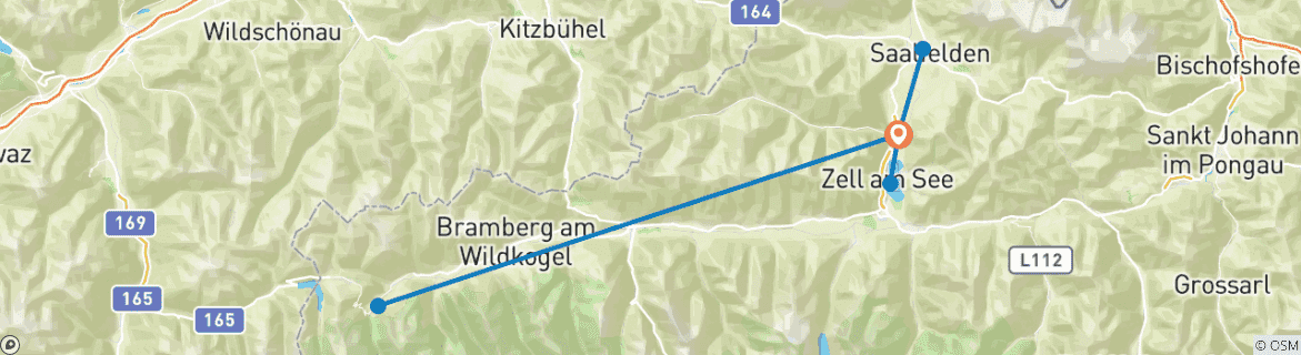 Map of Tauern Cycle Path – based in one hotel – for families