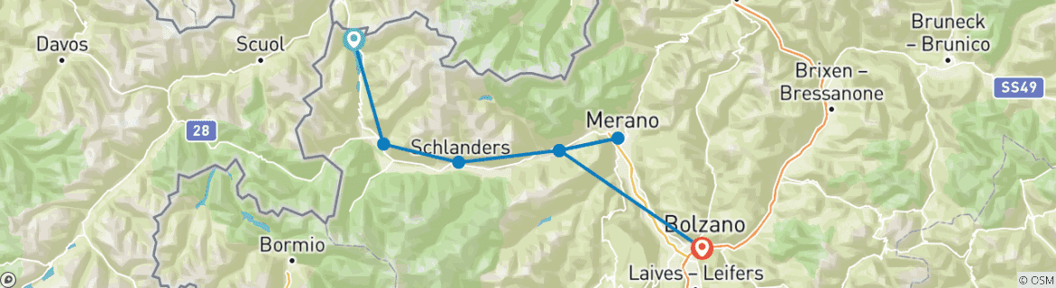 Map of Etsch-Cycle Path for Families