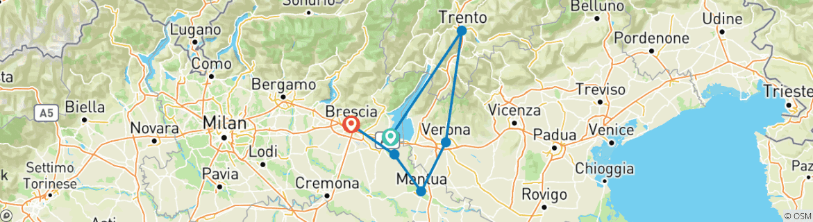 Karte mit der Reiseroute