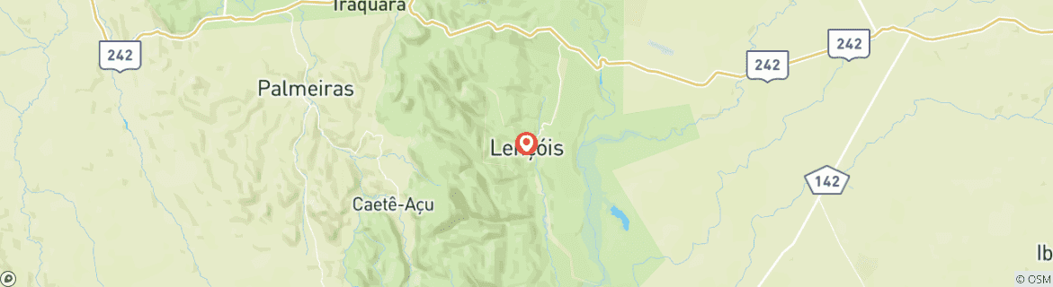 Carte du circuit Expérience de la Chapada Diamantina