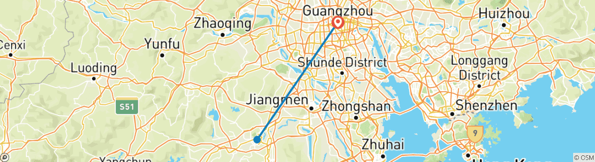 Mapa de Excursión por el Año Nuevo Chino en Guangdong